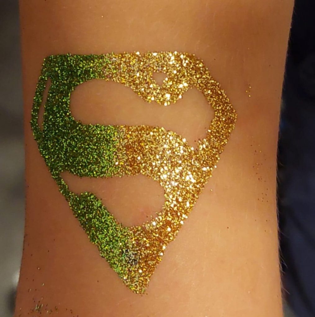 Superman glittertattoo